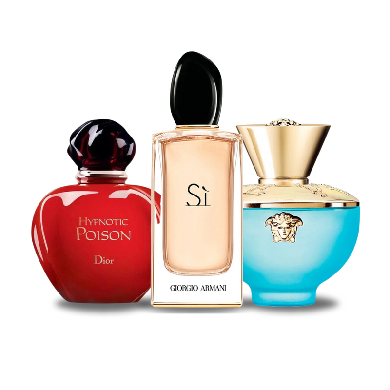 Set 3 Profumi | Dior HYPNOTIC POISON, Giorgio Armani SÌ, Versace DYLAN TURQUOISE 100 ml